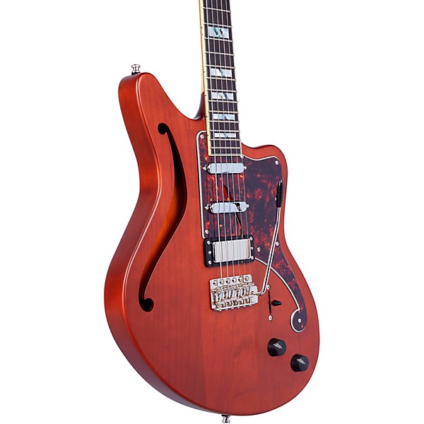 D'Angelico Deluxe Series Bedford SH Electric Guitar with USA Seymour Duncan Pickups and Wilkinson Tremolo Matte Walnut