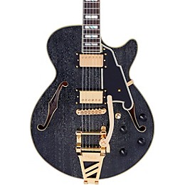 D'Angelico Excel Series DC Semi-Hollow Electric Guitar With USA Seymour Duncan Humbuckers and Shield Tremolo Black Dog