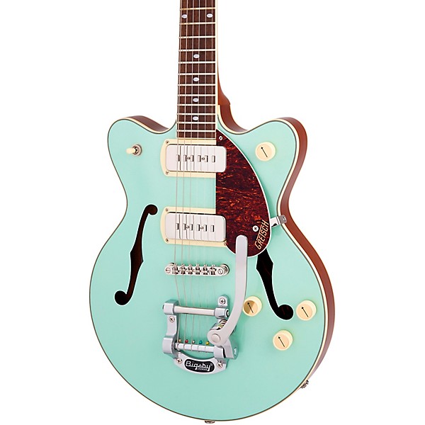 Gretsch Guitars G2655T-P90 Streamliner Center Block Jr. Double-Cut P90 With Bigsby Two-Tone Mint Metallic and Vintage Maho...