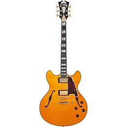 D'Angelico Excel Series DC Semi-Hollow Electric Guitar With USA Seymour Duncan Humbuckers and Stopbar Tailpiece Vintage Natural