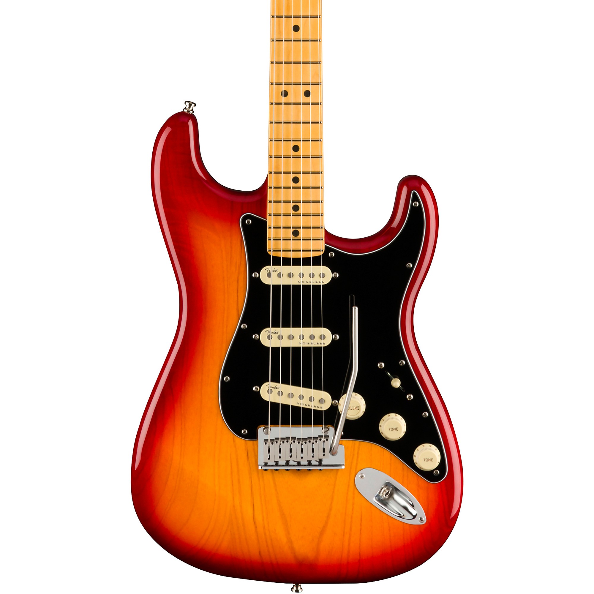 Fender American Ultra Luxe Stratocaster Maple Fingerboard Electric Guitar  Plasma Red Burst Guitar Center