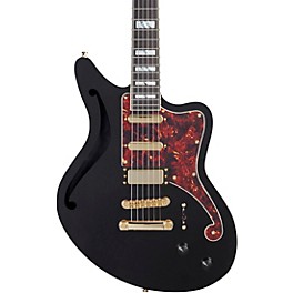 D'Angelico... D'Angelico Deluxe Series Bedford SH Electric Guitar With USA Seymour Duncan Pickups and Stopbar Tailpiece Black