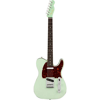 Fender American Ultra Luxe Telecaster Rosewood Fingerboard Electric Guitar Transparent Surf Green for sale