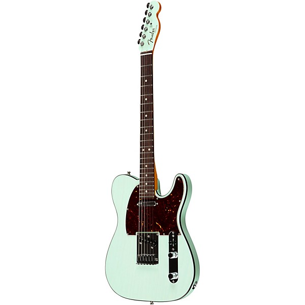 Fender American Ultra Luxe Telecaster Rosewood Fingerboard Electric Guitar Transparent Surf Green
