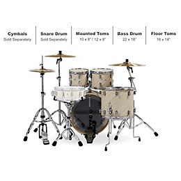 PDP by DW Concept Maple 4-Piece Shell Pack With Chrome Hardware Twisted Ivory