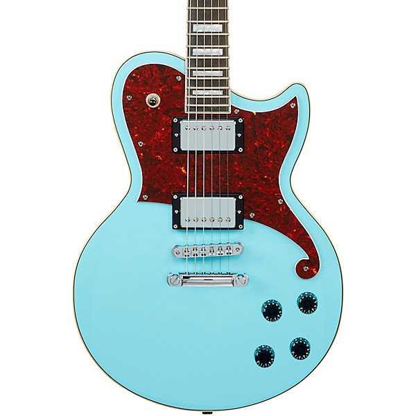 D'Angelico Premier Series Atlantic Solidbody Single Cutaway Electric Guitar With Stopbar Tailpiece Sky Blue