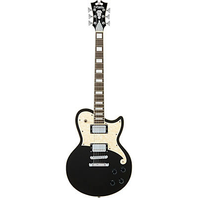 D'angelico Premier Series Atlantic Solidbody Single Cutaway Electric Guitar With Stopbar Tailpiece Black Flake for sale
