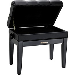 Roland RPB-500-US Piano Bench, Vinyl Seat, Music Compartment Satin Black