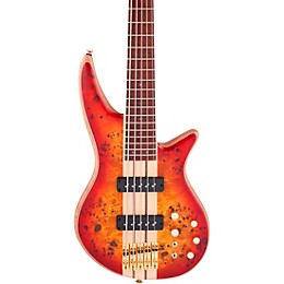 Open Box Jackson Pro Series Spectra Bass SB V Poplar Burl Level 2 Transparent Cherry Burst 197881051990