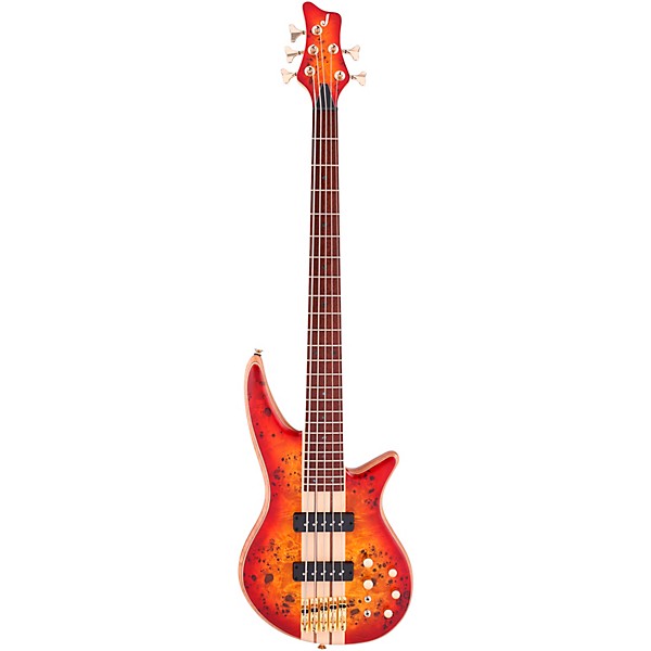 Open Box Jackson Pro Series Spectra Bass SB V Poplar Burl Level 2 Transparent Cherry Burst 197881051990