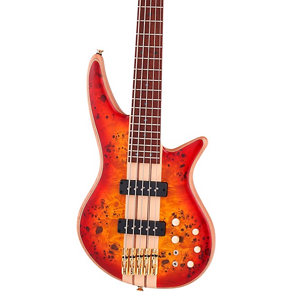 Open Box Jackson Pro Series Spectra Bass SB V Poplar Burl Level 2 Transparent Cherry Burst 197881051990