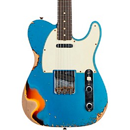 Fender Custom Shop 1960 Telecaster Custom Relic Electric Guitar Aged Lake Placid Blue over 3-Color Sunburst