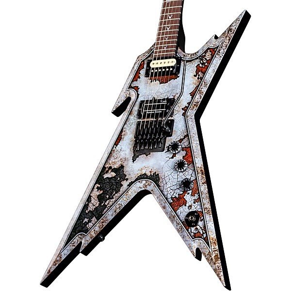 Dean Dime Razorback Rust Electric Guitar With Case Custom Graphic
