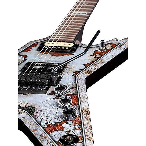 Dean Dime Razorback Rust Electric Guitar With Case Custom Graphic