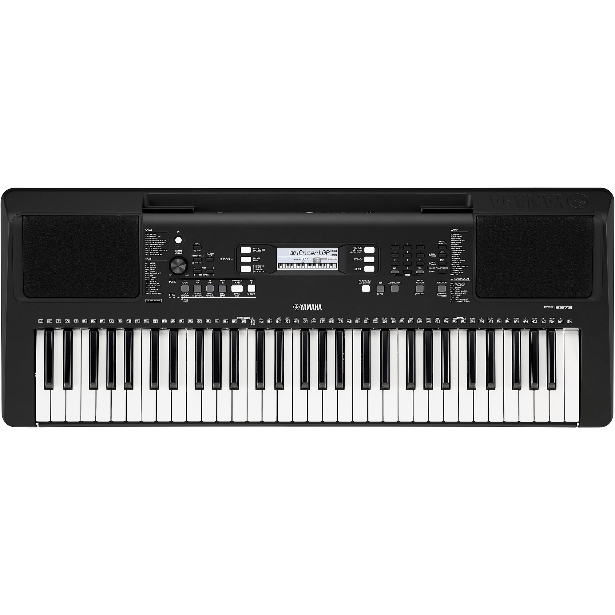 Yamaha PSR-E373 61-Key Portable Keyboard Essentials Package