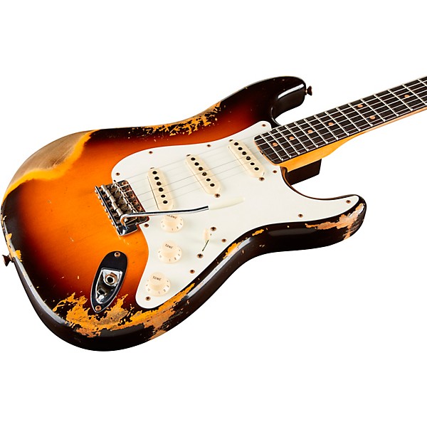 Fender Custom Shop 1959 Stratocaster Heavy Relic Electric Guitar Faded Aged 3-Color Sunburst