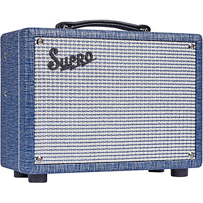 Supro 1605Rj 64 Reverb 5W 1X8 Tube Guitar Combo Amp Blue for sale