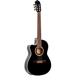 Ortega Performer Series RCE138-T4BK-L Thinline Acoustic Electric Nylon Guitar Black