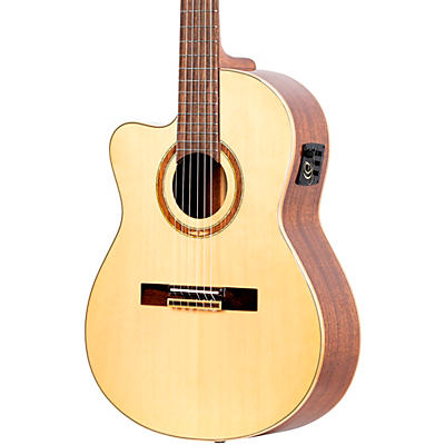 Ortega Family Series Pro Rce138-T4-L Thinline Acoustic Electric Nylon Guitar Natural for sale
