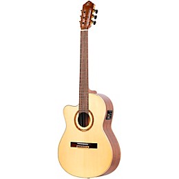 Ortega Family Series Pro RCE138-T4-L Thinline Acoustic Electric Nylon Guitar Natural