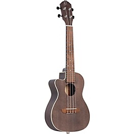 Ortega Earth Series RUCOAL-CE-L Left-Handed Acoustic Electric Concert Ukulele Coal Black