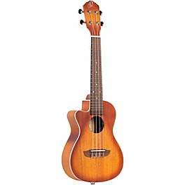 Open Box Ortega Earth Series RUDAWN-CE-L Left-Handed Acoustic Electric Concert Ukulele Level 1 2-Color Sunburst