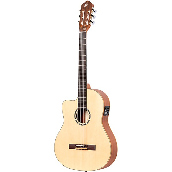 Ortega Family Series RCE125SN-L Thinline Acoustic/Electric Classical Guitar Natural Matte