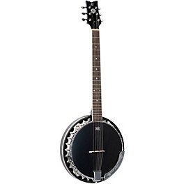 Ortega Raven Series OBJE356-SBK-L Left-Handed 6-String Banjo Black