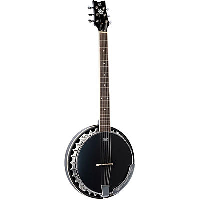 Ortega Raven Series Obje356-Sbk-L Left-Handed 6-String Banjo Black for sale