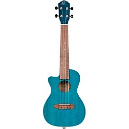 Ortega Earth Series RUOCEAN-CE-L Left-Handed Acoustic Electric Concert Ukulele Aqua Blue