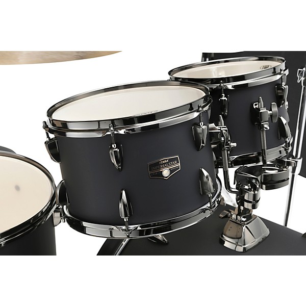 TAMA Imperialstar 5-Piece Complete Drum Set With 22 in. Bass Drum and Meinl HCS Cymbals Blacked Out Black