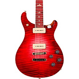 PRS Private Stock McCarty 594 with P90s Curly Maple Top African Ribbon Mahogany Back Stained Curly Maple Fretboard with Pattern Vintage Neck Electric Guitar Blood Red Glow