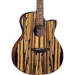 Luna Gypsy Acoustic-Electric Guitar Black/White Ebony