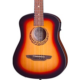 Luna Safari Tribal Travel Acoustic-Electric Left-Handed Guitar Tobacco Sunburst