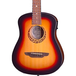 Luna Safari Tribal Travel Acoustic-Electric Left-Handed Guitar Tobacco Sunburst