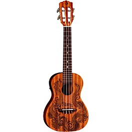 Luna Henna Dragon Mahogany Concert Acoustic-Electric Ukulele Mahogany