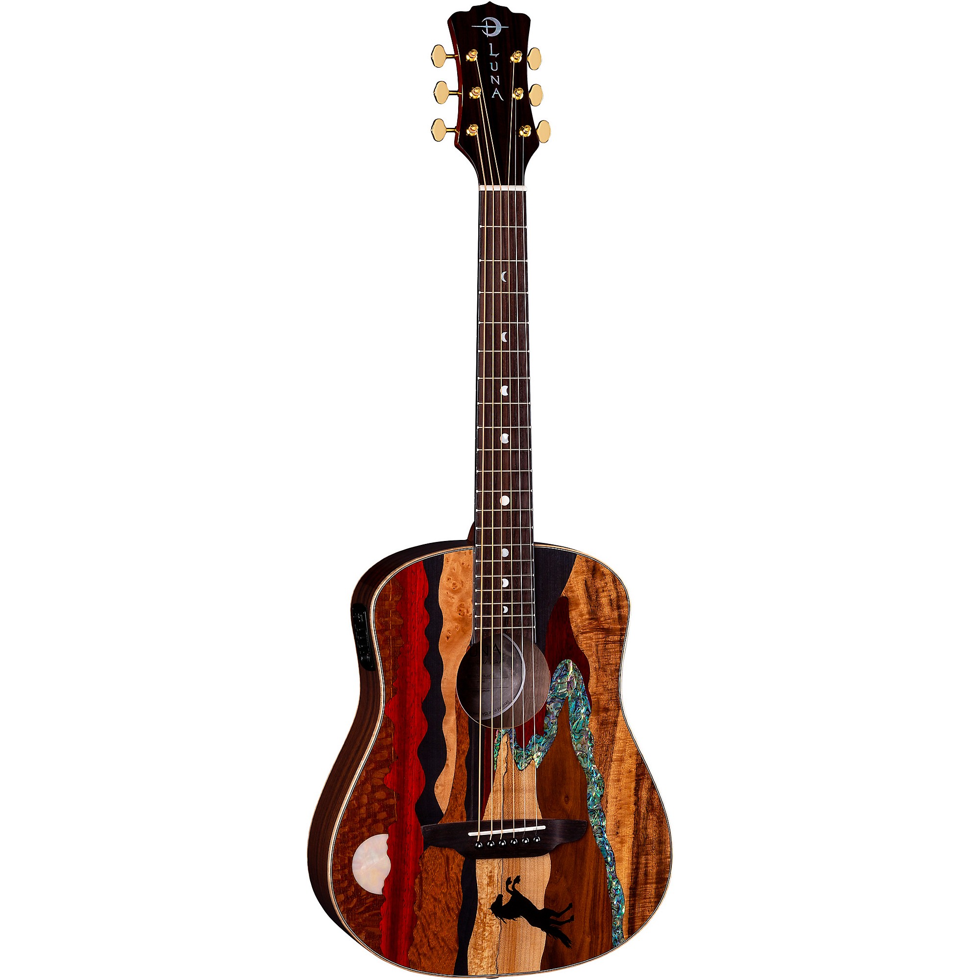 Luna Safari Stallion Acoustic-Electric Travel Guitar with