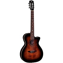 Open Box Luna Art Vintage Nylon Acoustic-Electric Guitar Level 2 Brown Burst 197881104238