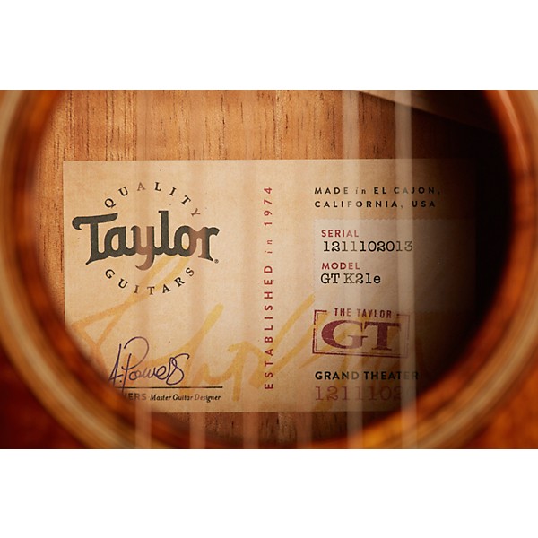 Taylor GT K21e Grand Theater Acoustic-Electric Guitar Tobacco Burst