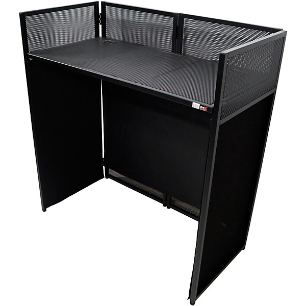 STDJB-4020-R | REFURBISHED: Professional DJ Facade with 180-Degree Hinges,  Carry Bags, Black and White Scrim Panels