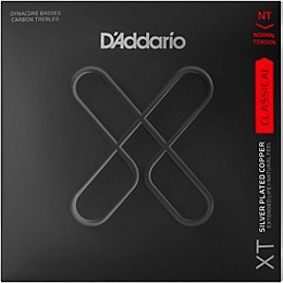 D'Addario XT Silver-Plated Copper Dynacore Classical Guitar Strings, Normal Tension, Light 24-44w