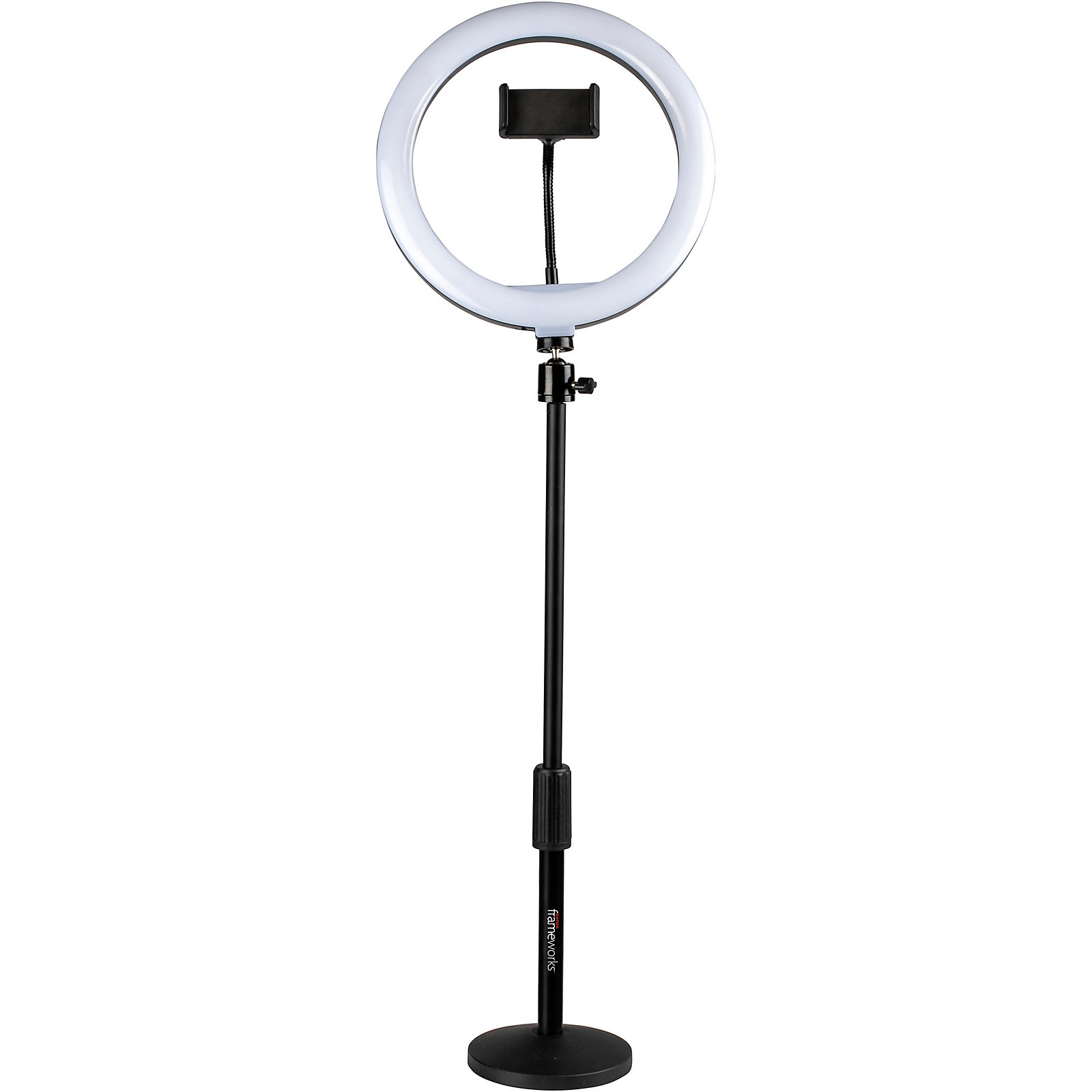 Gator 10 LED Desktop Ring Light Stand With Phone Holder and Compact  Weighted Base