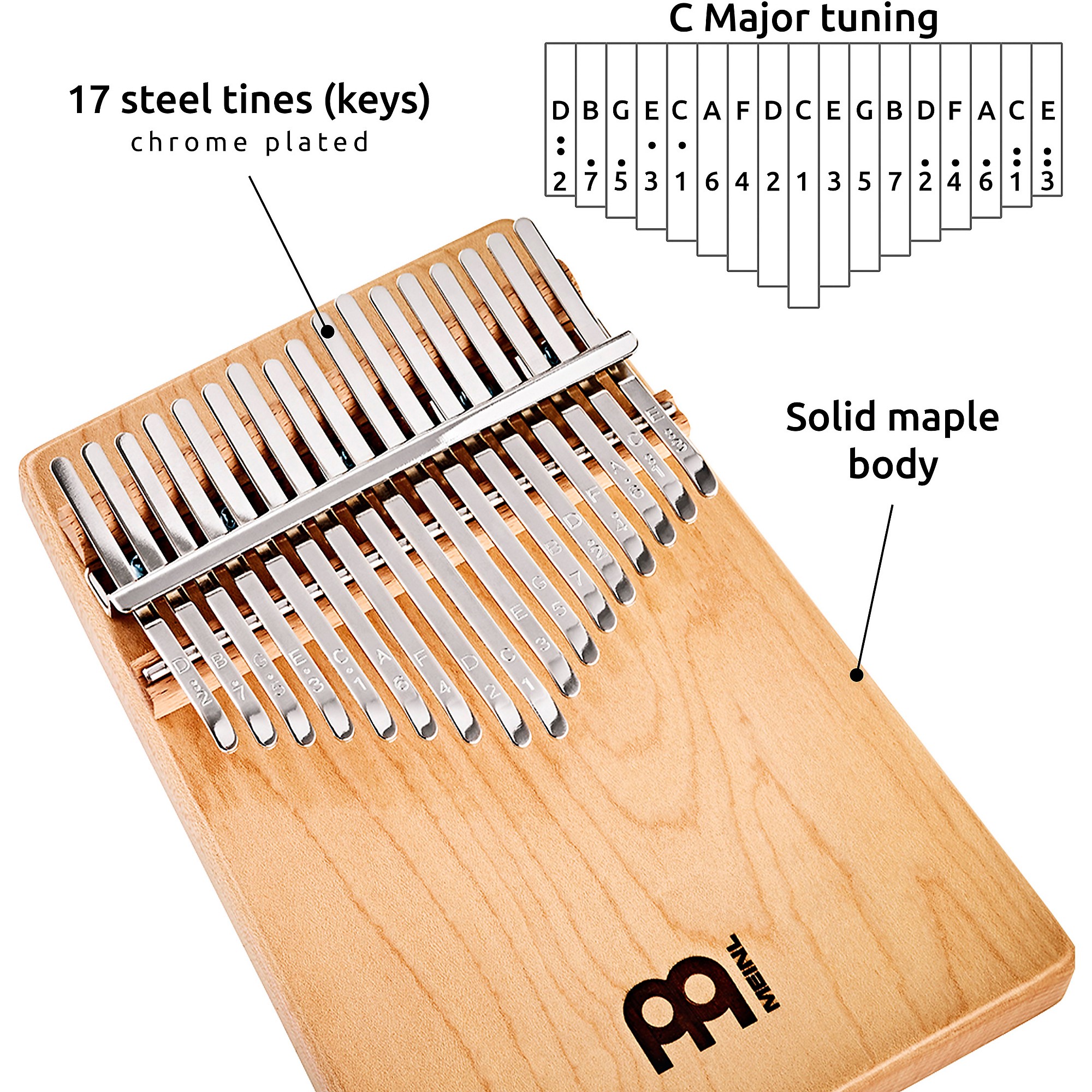 Meinl Sonic Energy Sound Solid Kalimba C-Major 8-Notes, Maple