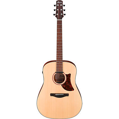 Ibanez Aad100e Advanced Acoustic Solid Top Dreadnought Guitar Open Pore Satin Natural for sale