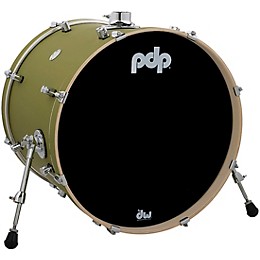 PDP by DW Concept Maple Bass Drum with Chrome Hardware 22 x 18 in. Satin Olive