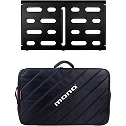 MONO Pedalboard Medium, Black and Tour Accessory Case 2.0, Black