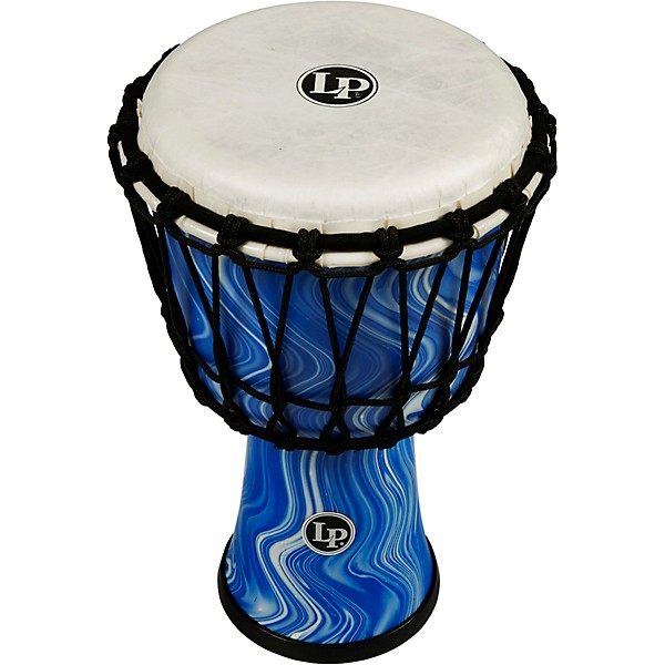 LP World 10 inch Rope Tuned Circle Djembe Blue Marble