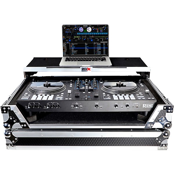 ProX Flight Case For RANE ONE DJ Controller with Sliding Laptop Shelf, 1U Rack, and Wheels