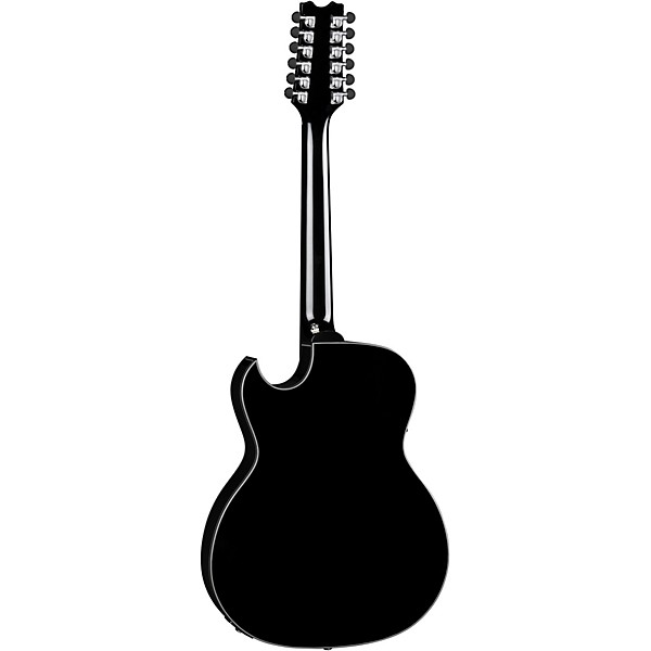 Dean Exhibition 12-String Thin body Acoustic-Electric Guitar Classic Black