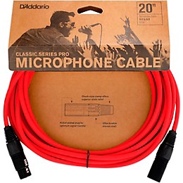 D'Addario Classic Pro Microphone Cable 20 ft. Red